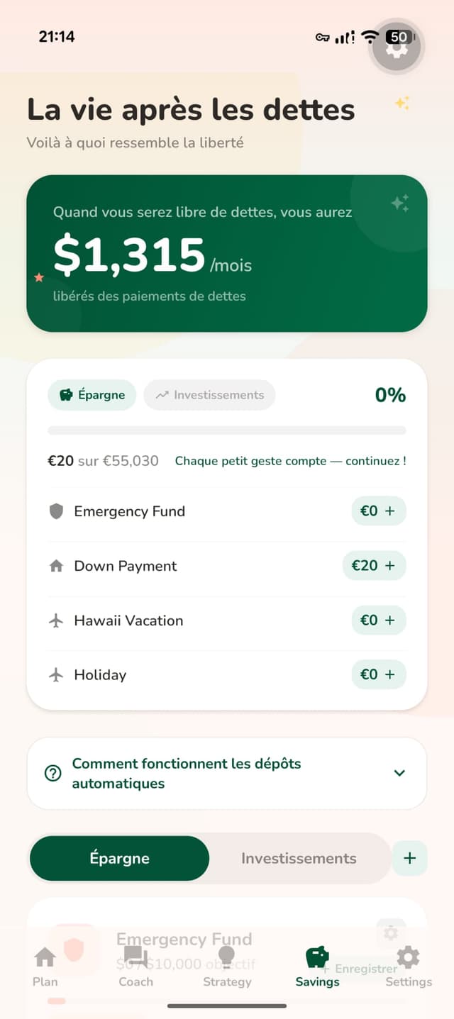 Payoff what-if scenario screen