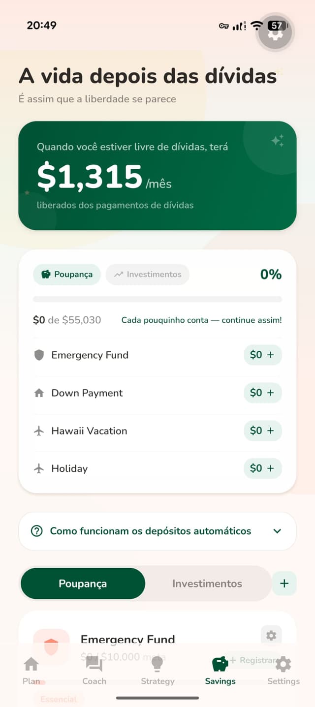 Payoff what-if scenario screen